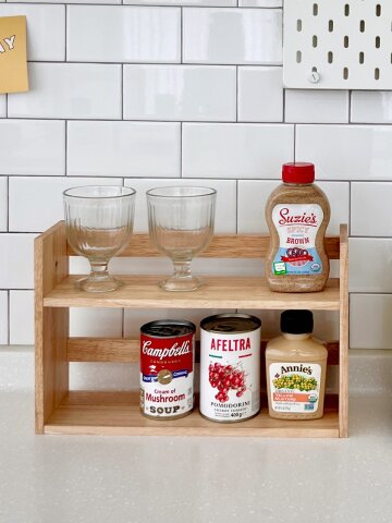 내추럴 원목 양념통 영양제 정리 2단 선반장
