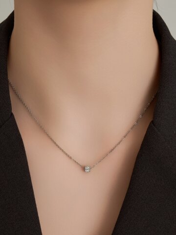 심플 큐빅 체인 목걸이 LMSTNN011