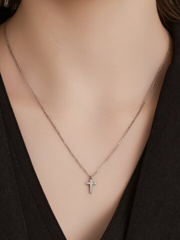 큐빅 십자가 팬던트 목걸이LMSTNN010