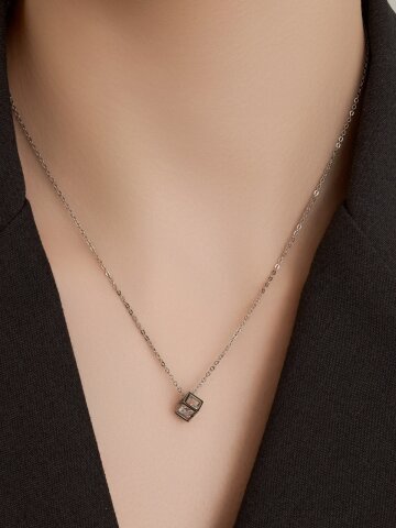 큐브 사각형 큐빅 팬던트 목걸이 LMSTNN009