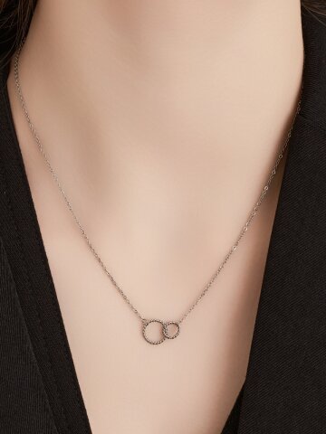 더블 원형 팬던트 목걸이 LMSTNN006