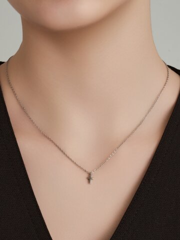 심플 십자가 팬던트 체인 목걸이 LMSTNN004