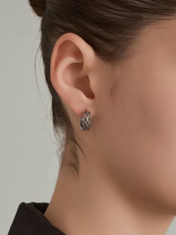 인피니티 매쉬 스틸 원터치 귀걸이 LMSTEE013