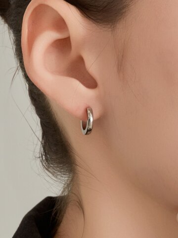 베이직 라운드 스틸 원터치 링 귀걸이 LMSTEE010