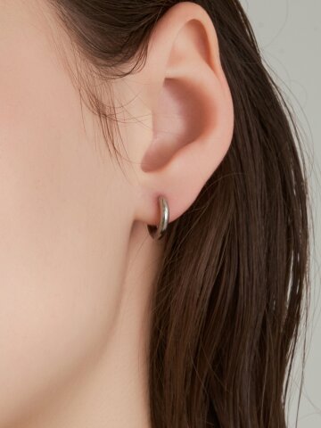 퓨어 라운드 스틸 원터치 링 귀걸이 LMSTEE004