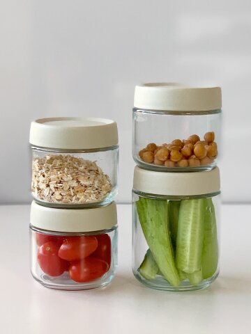 1+1 밀프랩 샐러드 보관 유리용기 유리병 도시락통 밀폐 전자레인지 용기
