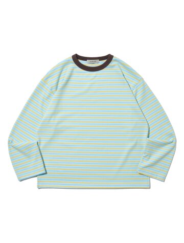 스트라이프 레이어드 긴팔티셔츠 (블루)