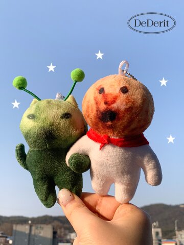 데데리트 귀여운 동물 고양이 외계인 초록외계인냥 슈퍼맨냥 와이어 관절 인형 키링 웃긴 재밌는 생일 친구 커플 선물