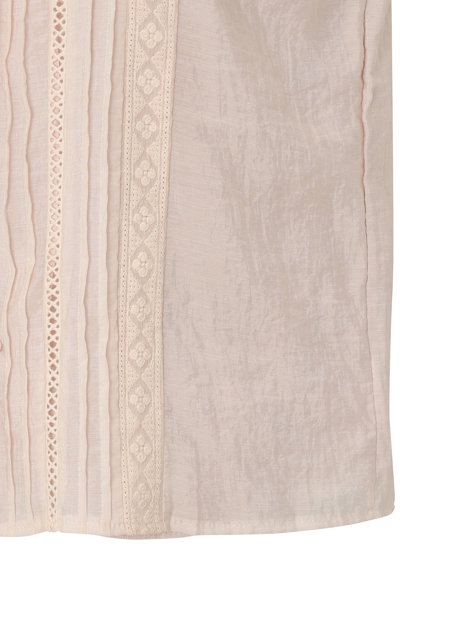 자카드 프릴넥 블라우스 (PINK)