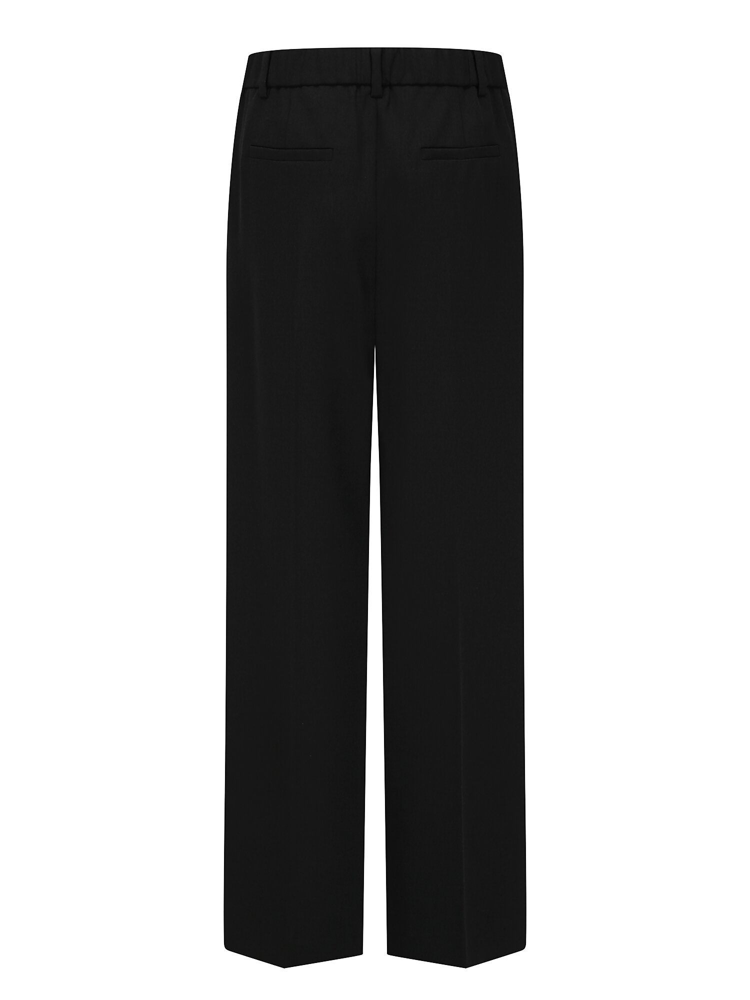 버튼 원턱 밴딩 와이드 팬츠 (BLACK)