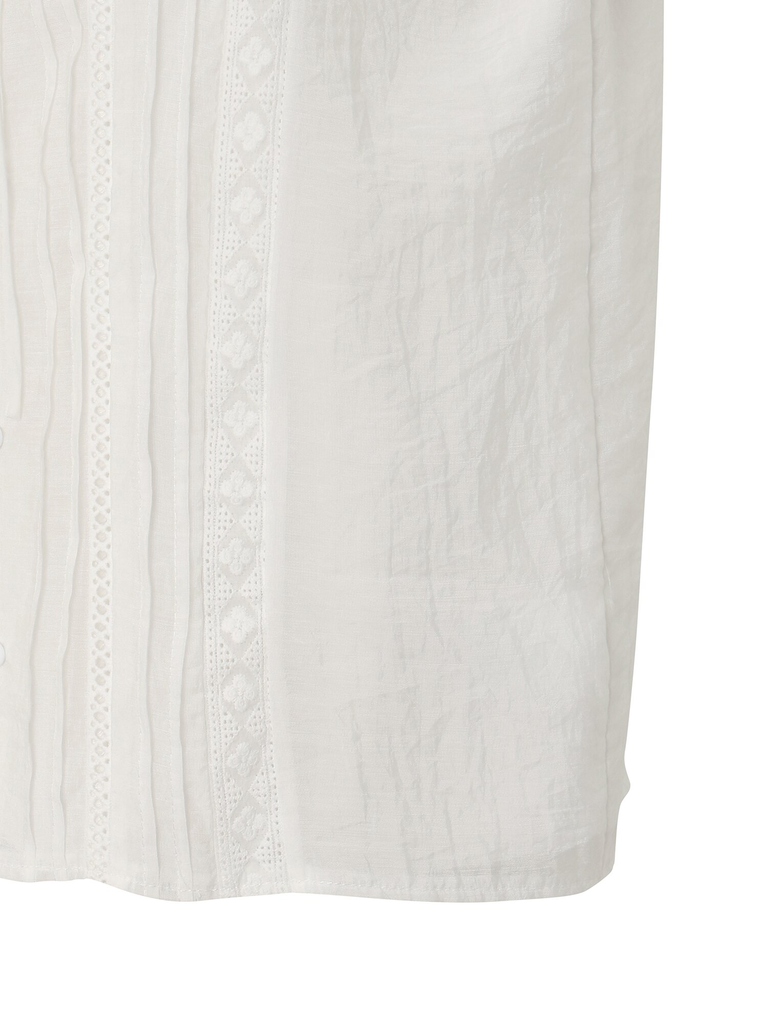 자카드 프릴넥 블라우스 (WHITE)