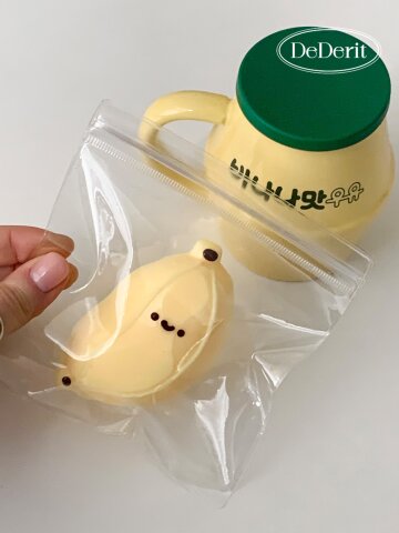 데데리트 귀여운 과일 바나나 말랑이 스퀴시 슬랑이 쫀득 asmr 틱톡 쫀득 말랑이 슬라임 생일 친구 커플 쓸데없는 선물