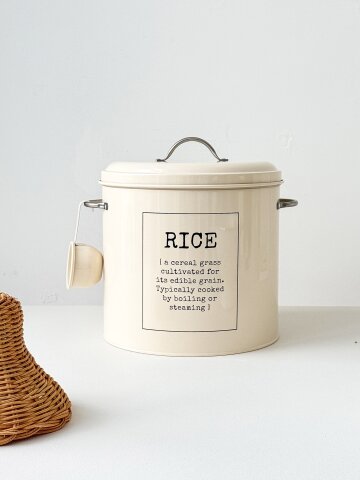 레트로 감성 철제 쌀통 틴케이스 빈티지 주방 인테리어 쌀보관함 6L