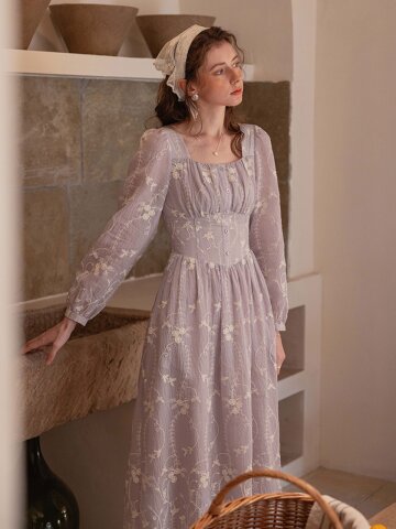 4/16 예약배송_DA_French square neck dress