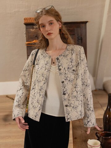 DA_Floral print contrast jacket