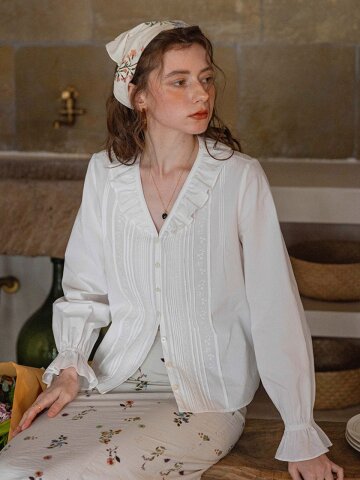 DA_Design lace texture blouse_2color