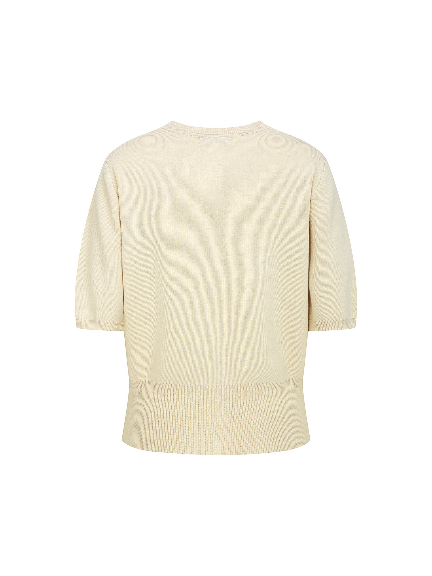 린넨 메탈 버튼 라운드넥 가디건 (CREAM)