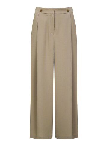 버튼 장식 백 밴딩 와이드 팬츠 