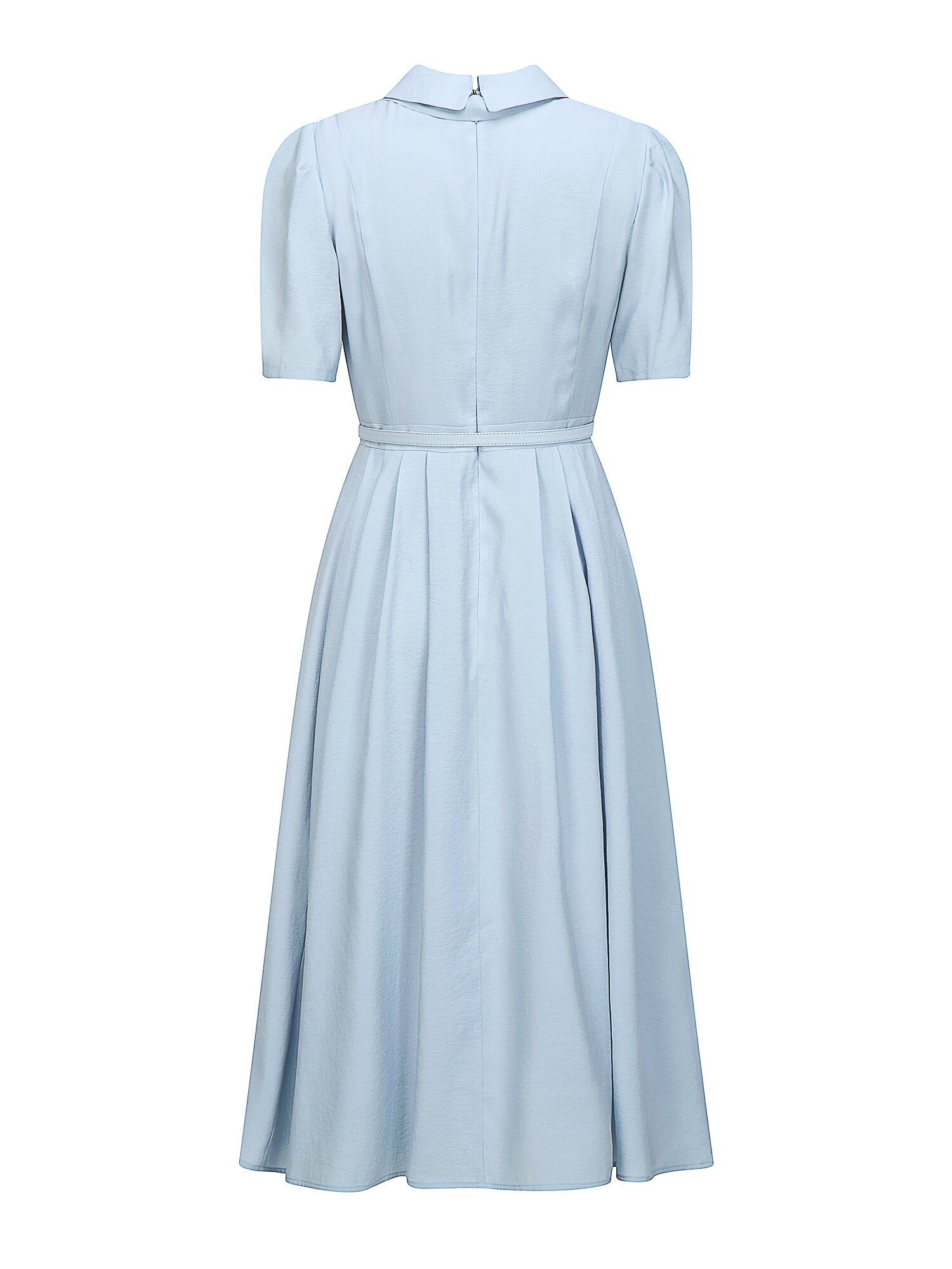 타이 핀턱 플레어 셔츠 원피스 (SKY BLUE)