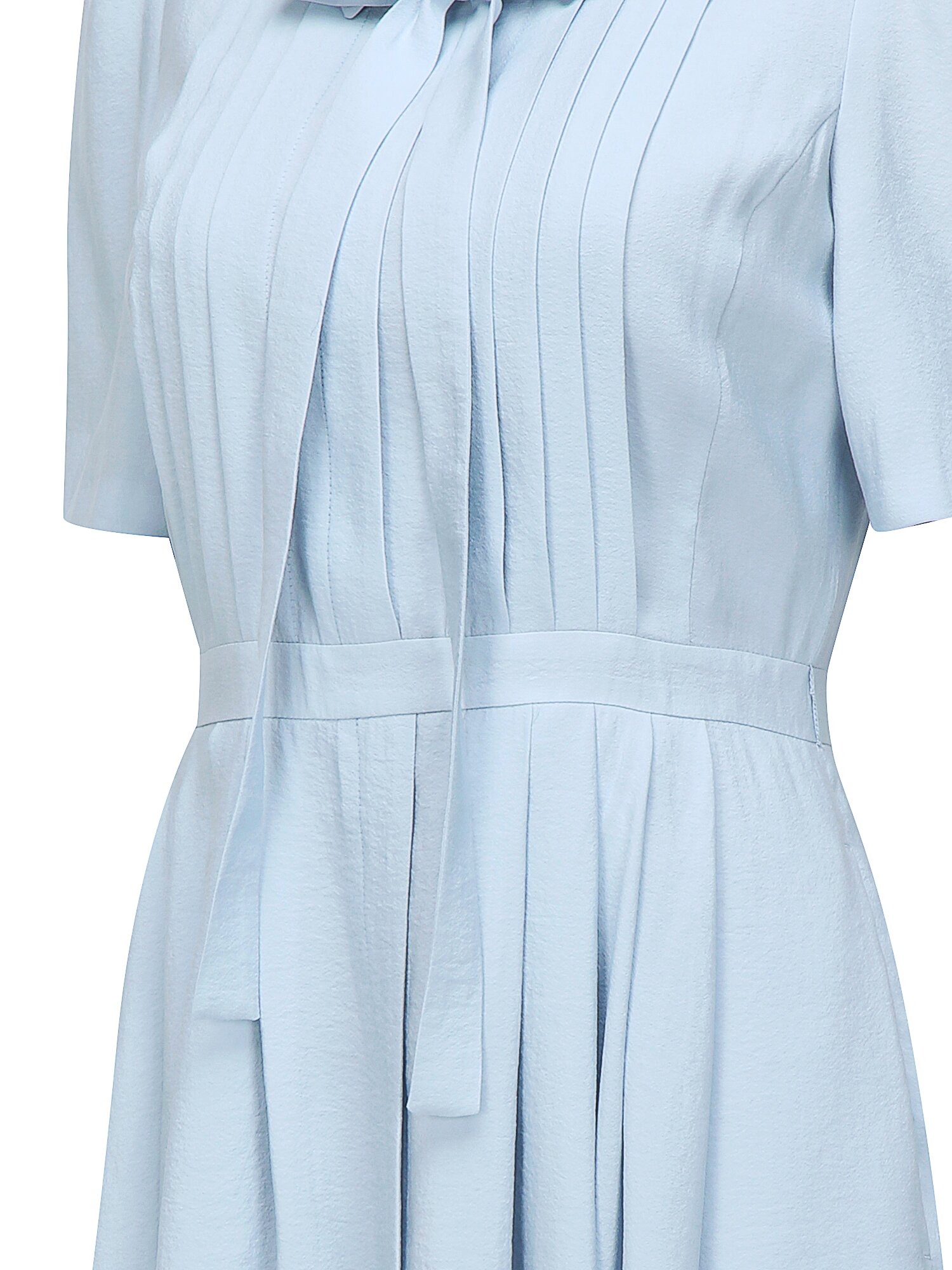 타이 핀턱 플레어 셔츠 원피스 (SKY BLUE)