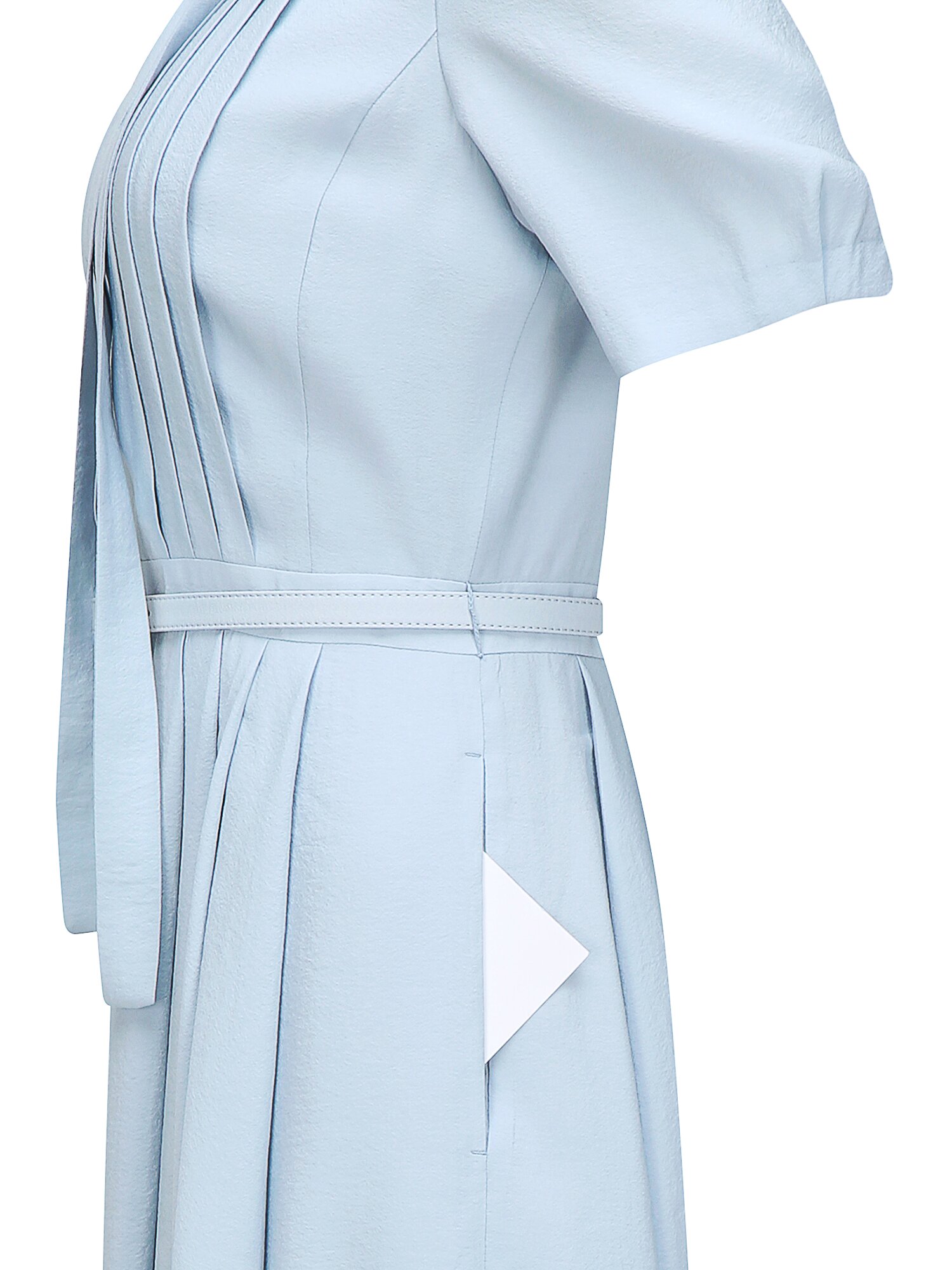 타이 핀턱 플레어 셔츠 원피스 (SKY BLUE)