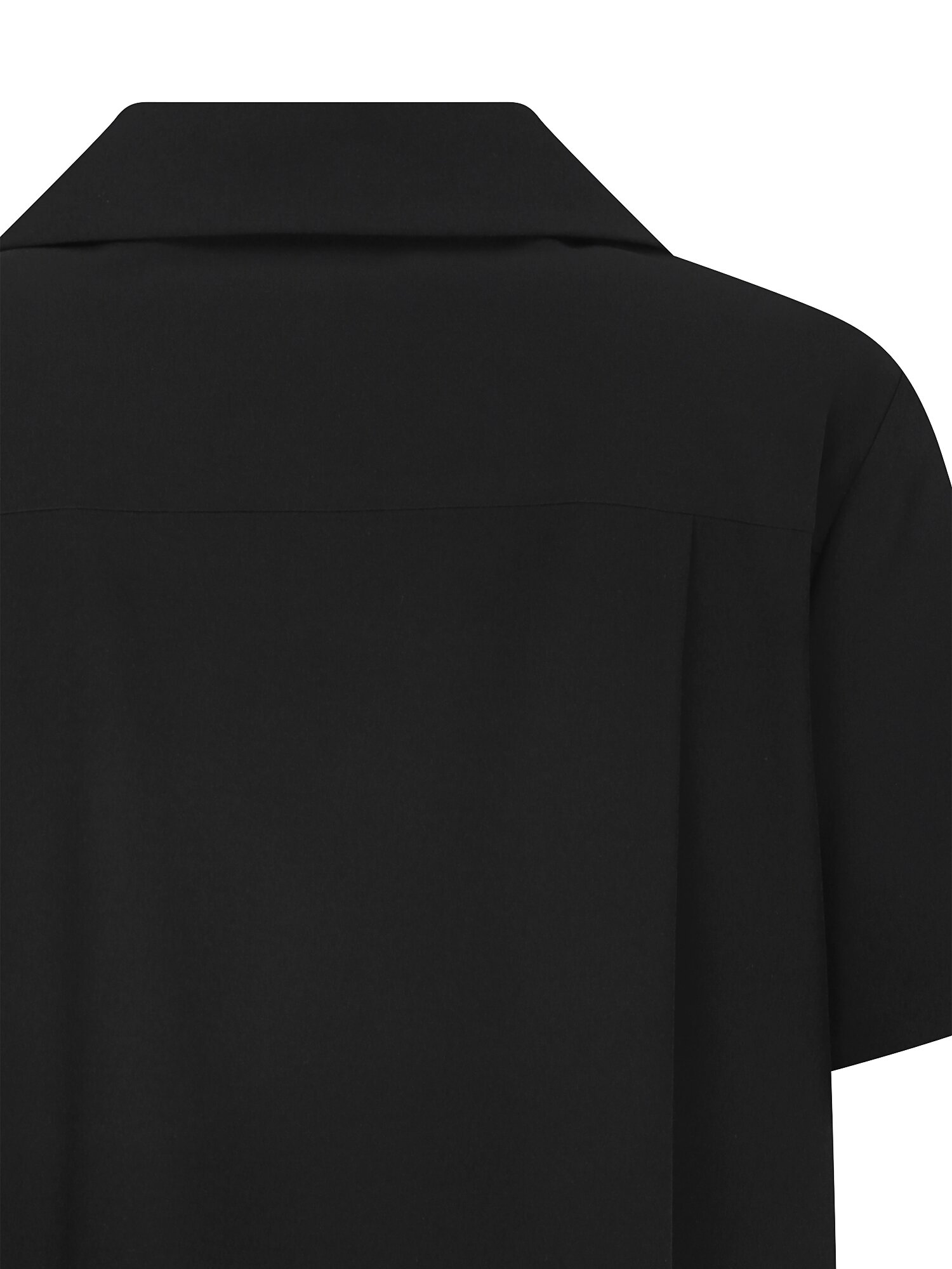 아웃 포켓 오픈 칼라 블라우스 (BLACK)