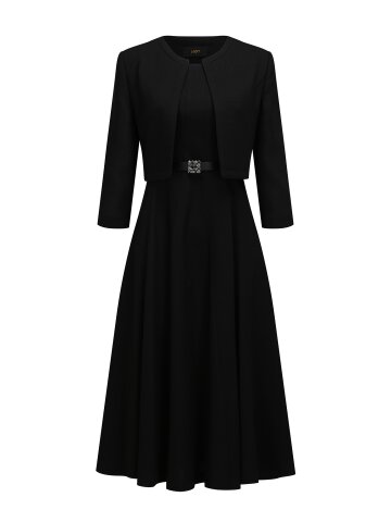 스퀘어 플레어 원피스 +재킷 세트 