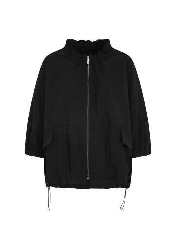 오버핏 스트링 밴딩넥 집업 재킷 