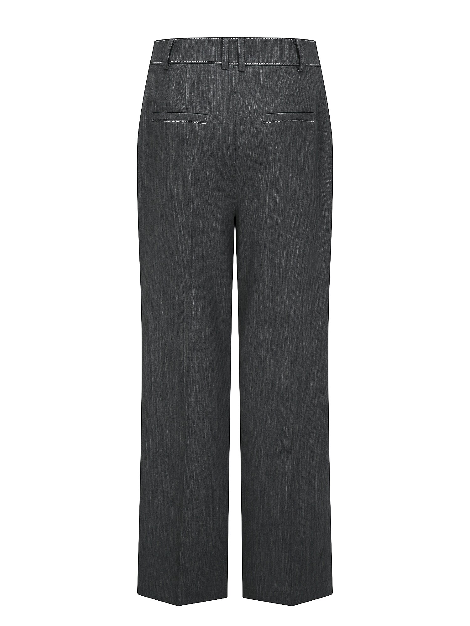 린넨 스티치 원턱 와이드 팬츠 (DARK GREY)