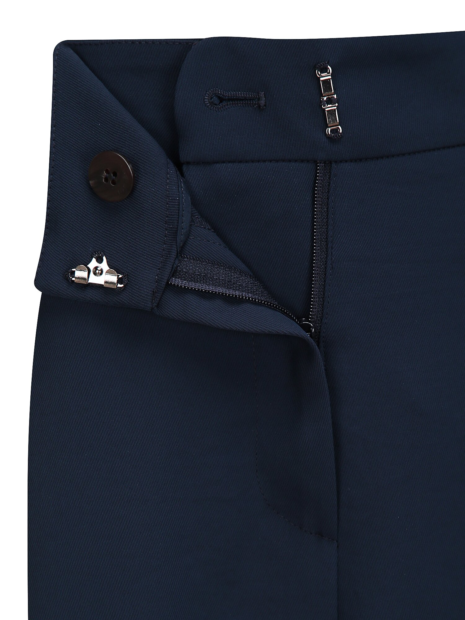 버튼 장식 백 밴딩 와이드 팬츠 (NAVY)