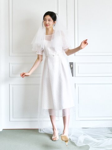 스팽글 퍼프 플레어 원피스 