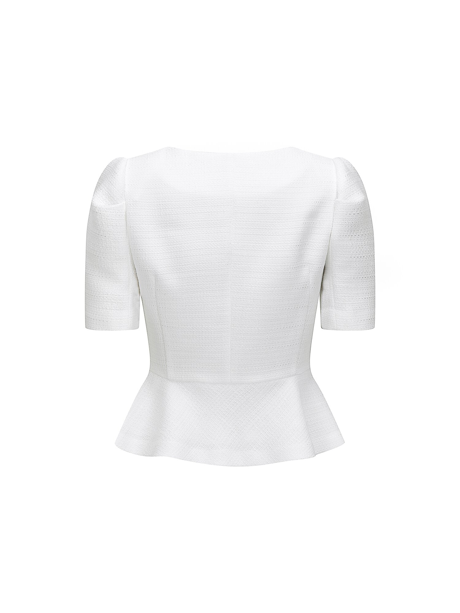 퍼프 스퀘어넥 페플럼 재킷 (WHITE)