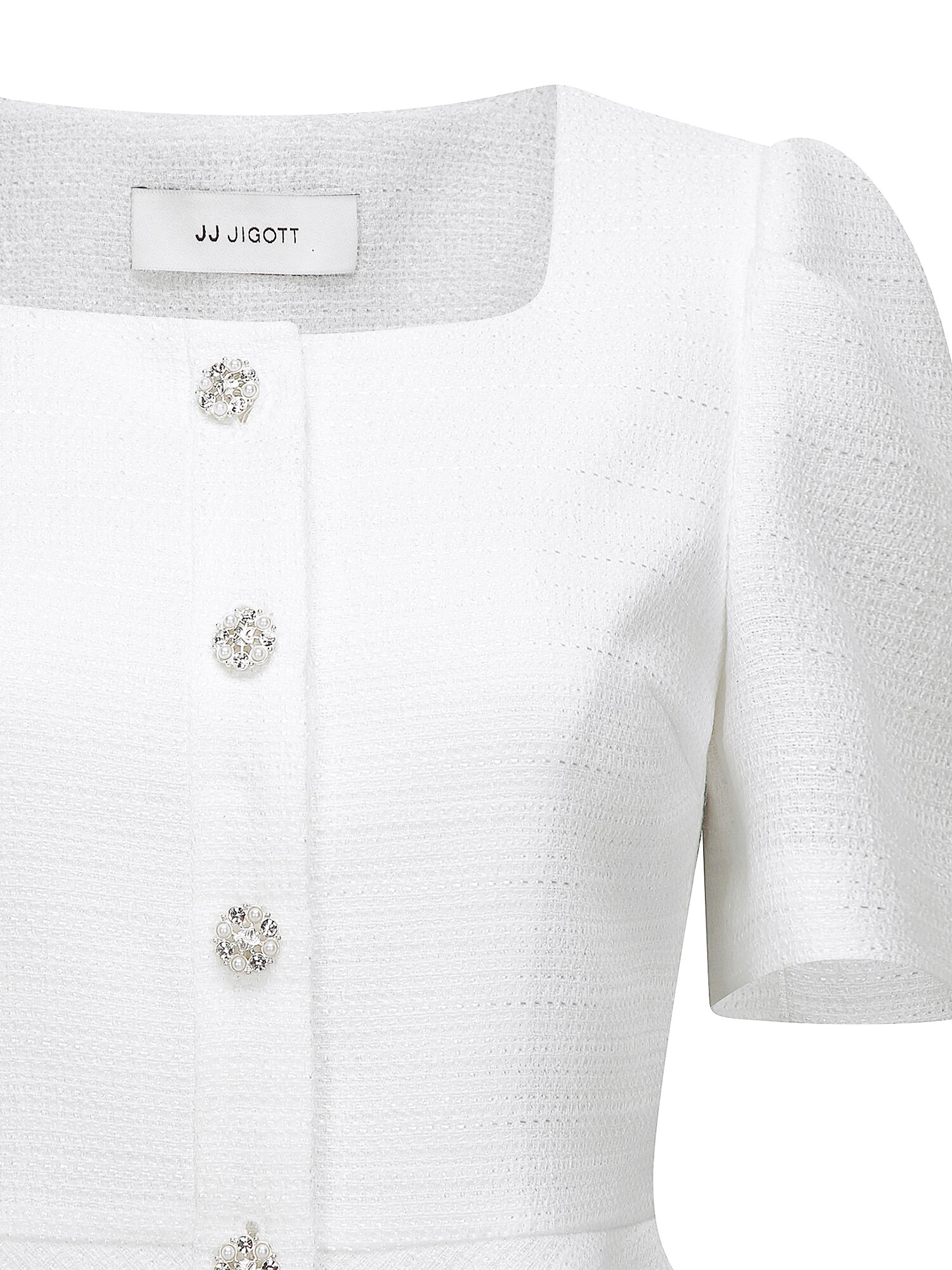 퍼프 스퀘어넥 페플럼 재킷 (WHITE)