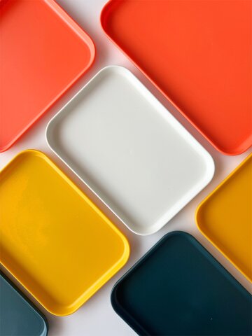 카페 트레이 플라스틱 미니 쟁반 직사각 커피트레이 4컬러

