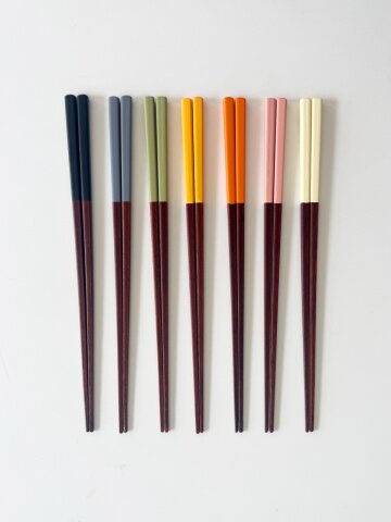 가벼운 옻칠 컬러 포인트 나무 젓가락 신혼부부 젓가락7P세트
