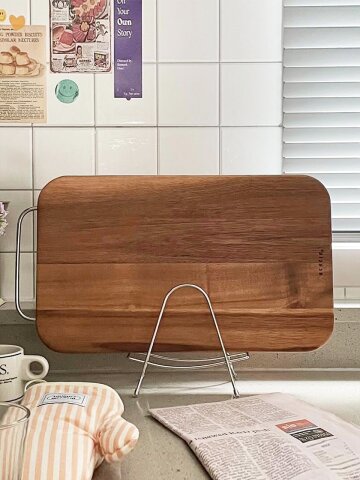 아카시아목 원목 나무도마 스텐 손잡이 우드 플레이팅도마
