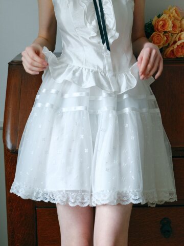 Cest_Fairy lace banding skirt