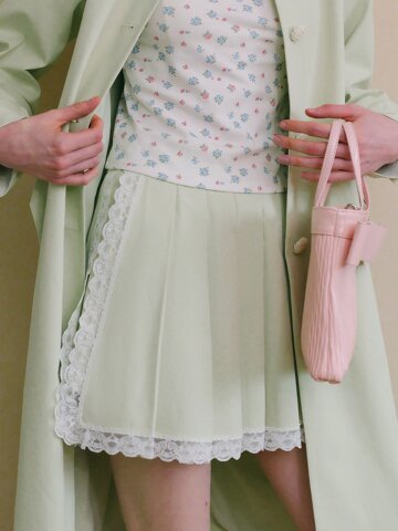 Cest_Pastoral lace pleated skirt