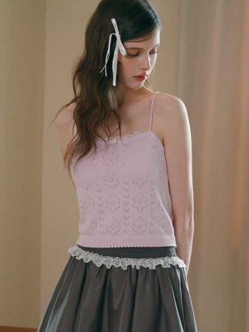 4/16일 예약배송_Cest_Flower crochet camisole