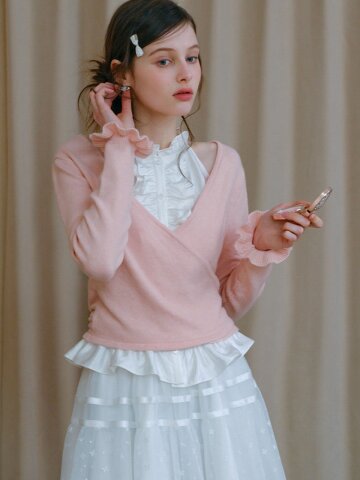 Cest_Cross-strapped knitted cardigan