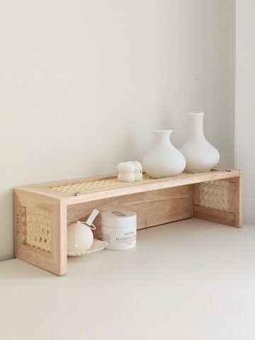 라탄 1단 주방 미니 선반 양념통 수납