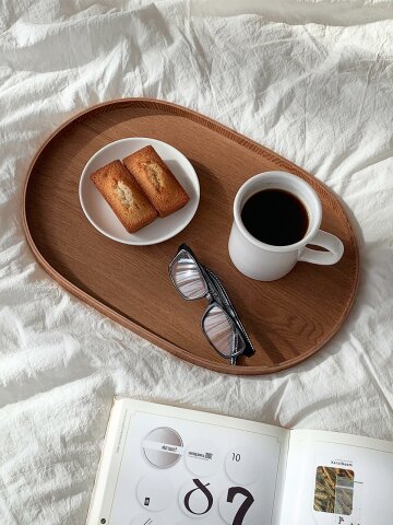 원목 타원형 우드 트레이 나무 쟁반 카페 서빙트레이