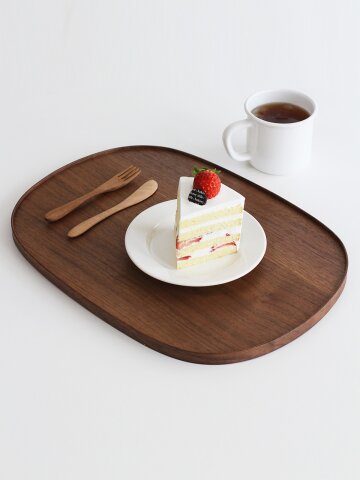 국내제작 월넛 타원형 우드 원목 트레이 나무쟁반