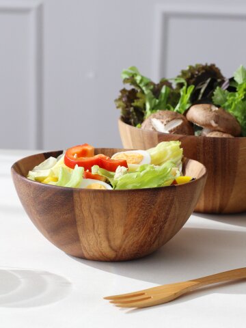 아카시아목 오일마감 우드 나무 샐러드볼 야채 과일볼 나무그릇 우드볼
