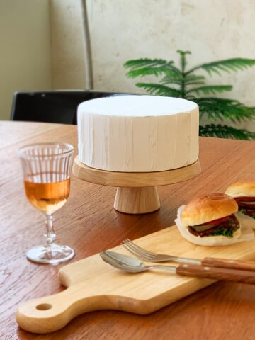 우드 케이크 스탠드 1단 디저트 받침대 플레이팅 접시