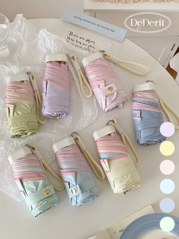 데데리트 소프트 컬러 초경량 초소형 접이식 5단 수동 미니 우산 양산 자외선차단 암막 휴대용 우양산 양우산 생일 친구 우정 장마 커플 선물