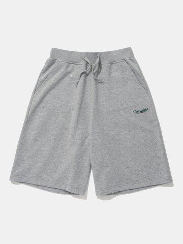NYC EMB TERRY SWEAT SHORTS PANTS_MELANGE GRAY