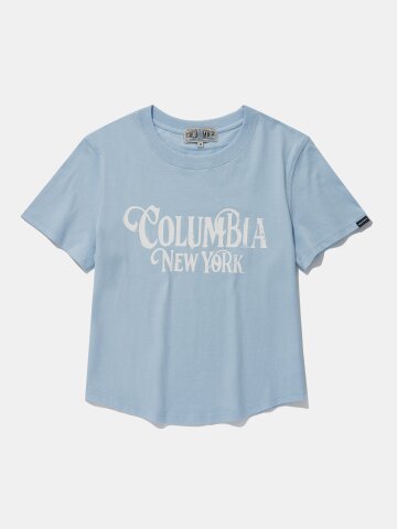 UNI WOMEN CURVED SLIM-FIT S/S T-SHIRTS_LIGHT BLUE