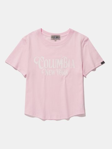 UNI WOMEN CURVED SLIM-FIT S/S T-SHIRTS_LIGHT PINK