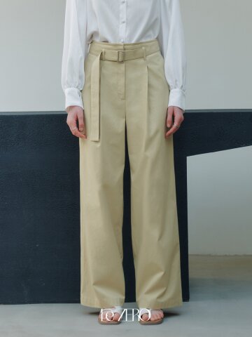 르제로 코튼 벨트 슬랙스 / 베이지
